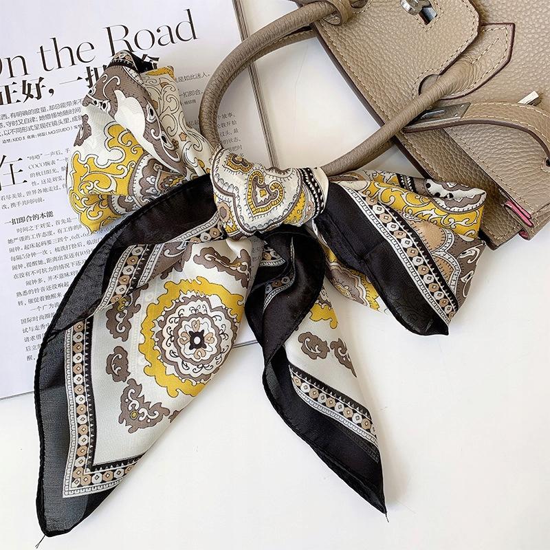 Scarf with print, women' synthetic silk, gift scarf, 70x70