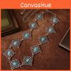 Traditional Chinese Knot Waist Chain With Metal Carving Turquoise For Occasions
