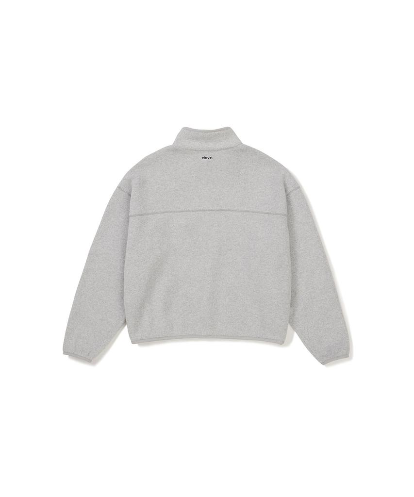 Флис с логотипом Clove [24Fw Clove], с молнией до середины_Женский (Светло-серый)