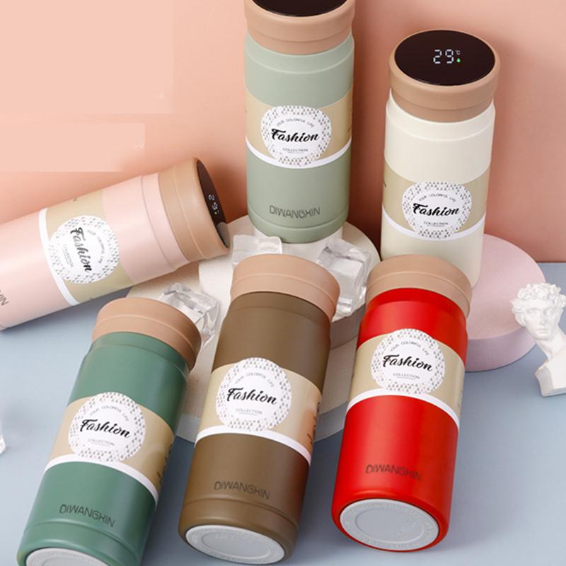 Интеллектуальный светодиодный дисплей температуры Мини-прекрасная изолированная чашка для воды из нержавеющей стали