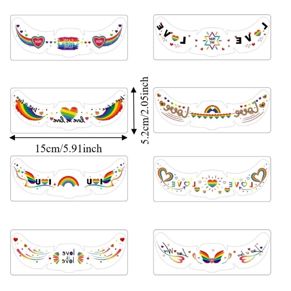 Long Lasting Face Temporary Tattoos Facial Art Makeup Stickers  Pride Month