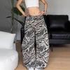 Camouflage Scimitar Jeans for Women Loose Wide-leg Drooping Floor Trousers