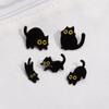 Брошь с мультяшным черным котом, металлический значок с изображением черного кота, эмалированная булавка с черным котом, украшение для школьной сумки