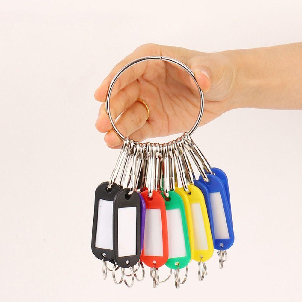 Plastic Key Tags Transparent Window Key Chains New Key Storage Ring  Key Classification