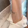 Стерлингового серебра S925 Серебряный браслет Регулируемый браслет на шнурке Женский маленький свежий простой Ins Холодный ветер Изгиб Bestie Браслет Модный подарок девушке