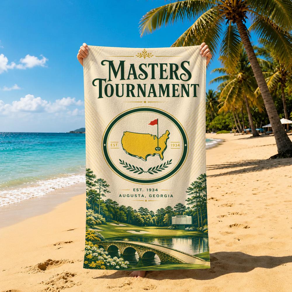 Event Art m-Masters Tournament Towel Towel Soft Pool Gift For Travel Gym Shower Cool Camping Quick Dry Sports Large Beach Towel