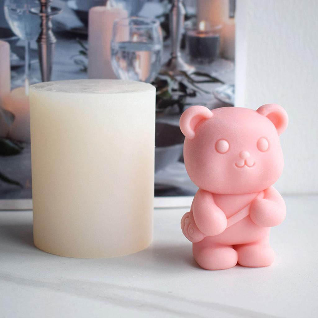 3D форма для свечи в форме медведя «сделай сам», силиконовая глина, форма для мыла для изготовления свечей, инструменты для украшения шоколадного торта ручной работы