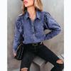 Women's Clothing Autumn and Winter Versatile Models, Lapel Casual Fashion Street Style Denim Shirt Women