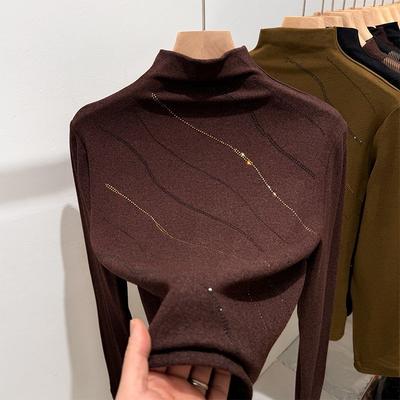 Топы Женские Большого Размера Осень Зима Средней Длины Бархатные Утепленные Эластичные Рубашки Модный Принт Свободные Повседневные Топы