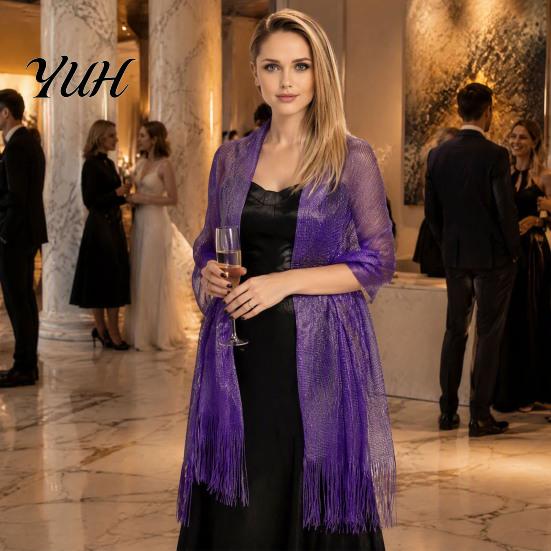 Formal Shoulder Cover for Dinner Women's Tassel Shawls And Wraps Evening Dress, Glittering Up with Buckle, Decorative Wrap Backless Dress Soft Elegant