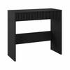 Black Standing Dressing Table with Grooved Front, Console Desk for the Bedroom