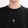 Personalized Religious Cross Pendant Neckalce for Men Women‘s’ Gold Color Stainless Steel Jewelry Thick Brushed Accessories
