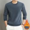 Men S Fleece Lined Solid Color Crew Neck Long Sleeve Sweatshirt
