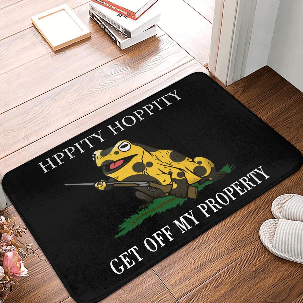 Hippity Hoppity Get Off My Property Front Door Floor Entrance Mat Outdoor Kitchen Bathroom Doormat Living Room Carpet Rug
