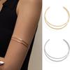 Alloy Silver Gold Adjustable for Women Girls Upper Arm Cuff Minimalist Bangle Armband Arm Bracelet