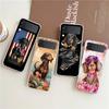 Чехол для телефона Samsung Galaxy Z Flip 7 6 5 4 Прозрачный для Samsung Z Flip 3 Жесткий корпус из ПК Узор с таксой-сосиской