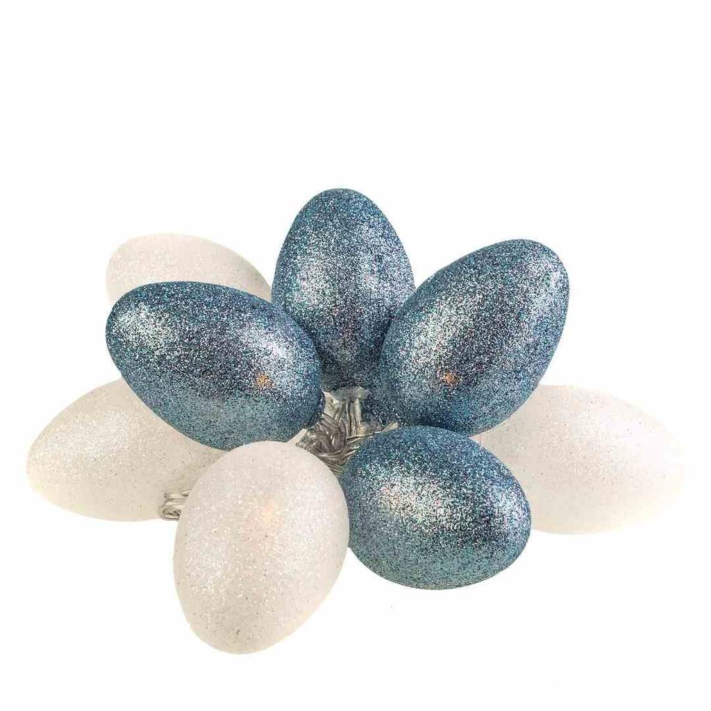 Large Plastic Easter Eggs With Glitter Led White And Gray