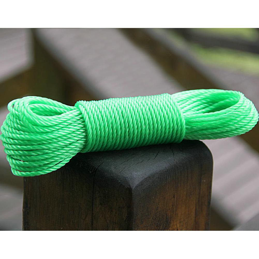 10m/20m Colored Nylon Rope Climbing Traction Tying Shade Net Rope Clothesline Garden Supplies