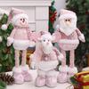 Christmas Plush Doll Pink Sequined Santa Claus Snowman Elk Doll Stuffed Xmas