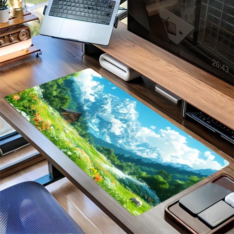 Mountain Scenery Large Gaming Mouse Pad Non-Slip Rubber Washable Desk Mat Computer Keyboard Accessories Desk Interior Carpet