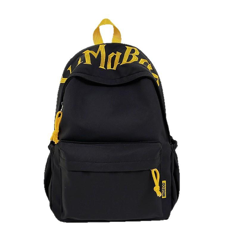 Schoolbag high school bag ins wind letter embroidered backpack junior high school girl high value college student lightweight backpack