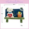 Cute Cartoon Dog Flower Bench Reading Scene Model For Desk Decor And Photography Props