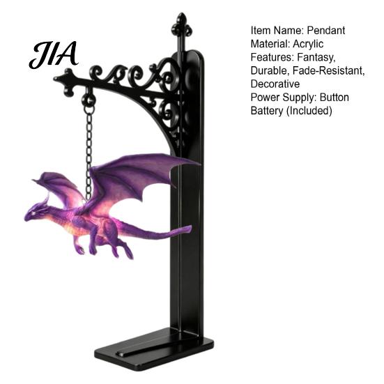 Fantasy Theme Gift Magical Flying Dragon Bookshelf Lamp, Warm Hanging Night Light, Resin Figurine Reading Nook Decor, Unique for Lovers Book