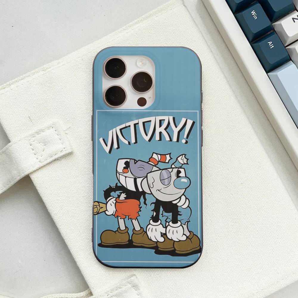 Чехол для телефона с мягким гофрированным покрытием в стиле C-Cuphead Classic Game для iPhone 11 12 13 14 15 16 17 Pro Max Plus Волнистый силиконовый чехол