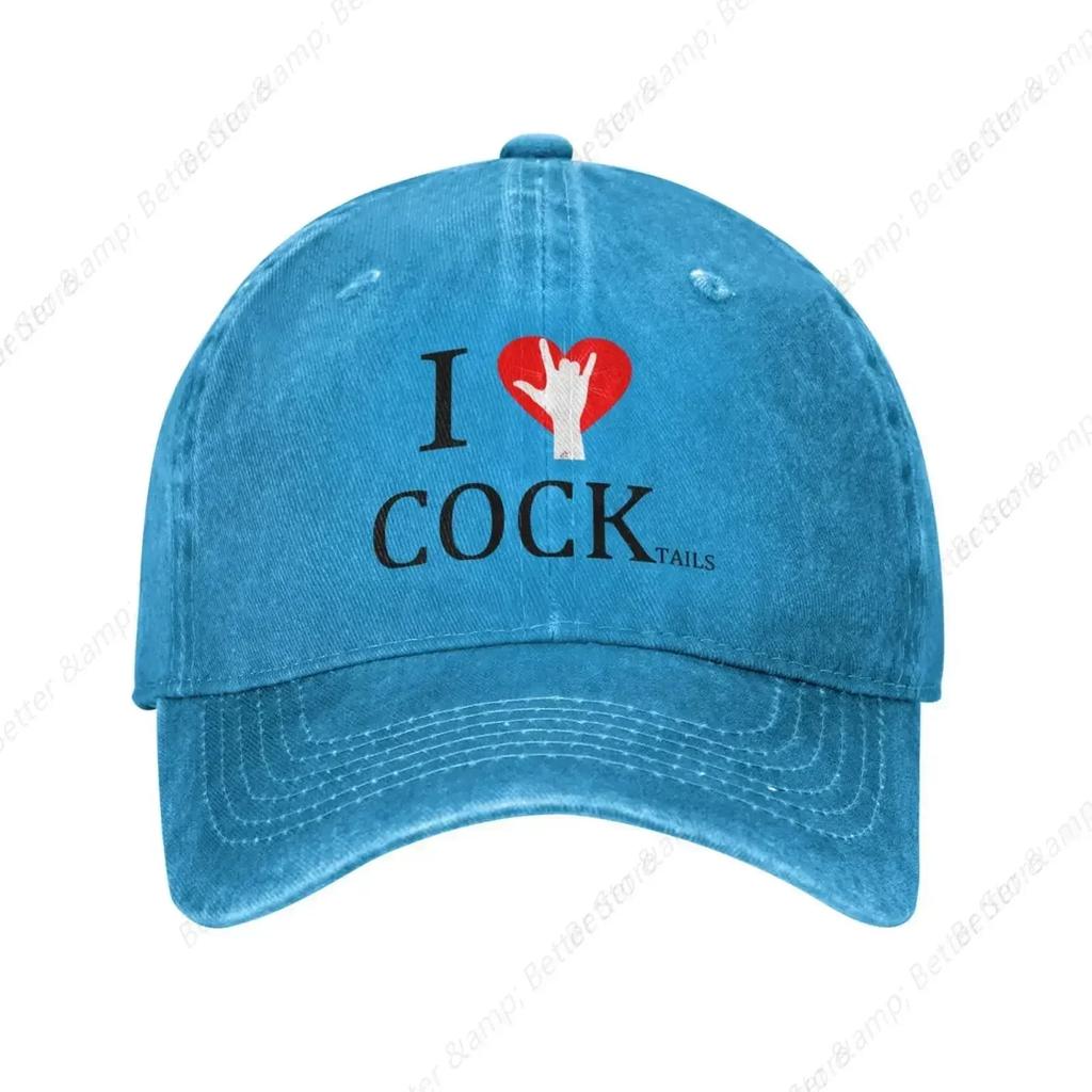 I Love Cocktails Sweet Denim Baseball Cap Trucker Dad Hat Adjustable for Men Hats Fashion Sun Caps