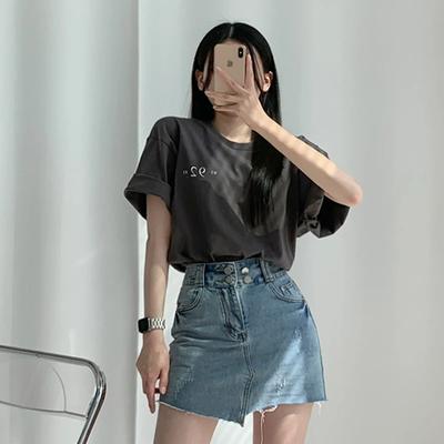 Новая модная женская хлопковая футболка с забавным принтом букв, ретро-топ с индивидуальностью, модная повседневная парная футболка Y2k с круглым вырезом