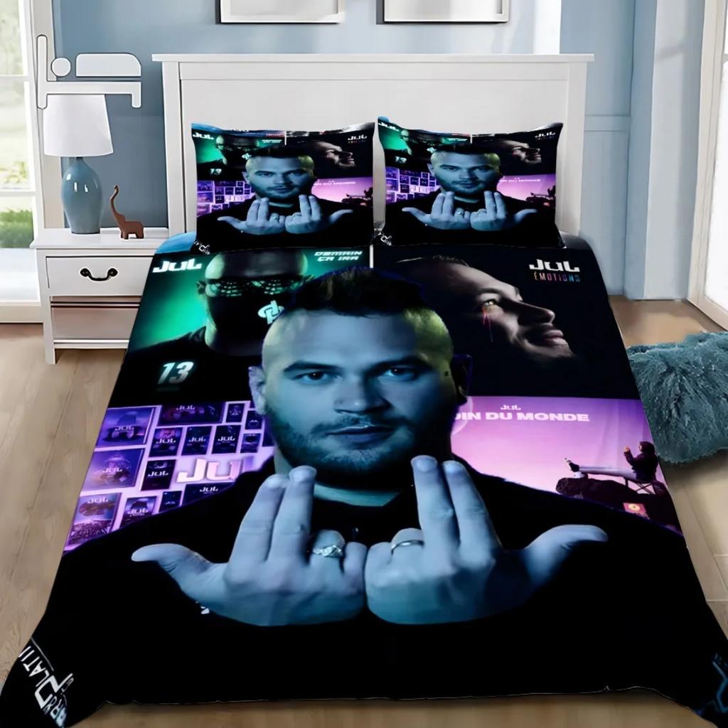 3D Printed JuL Bedding Set Rapper JuL C'est Pas Duvet Cover Pillowcase 2/3pcs 3D Prints Quilt covers Single Double Large Size