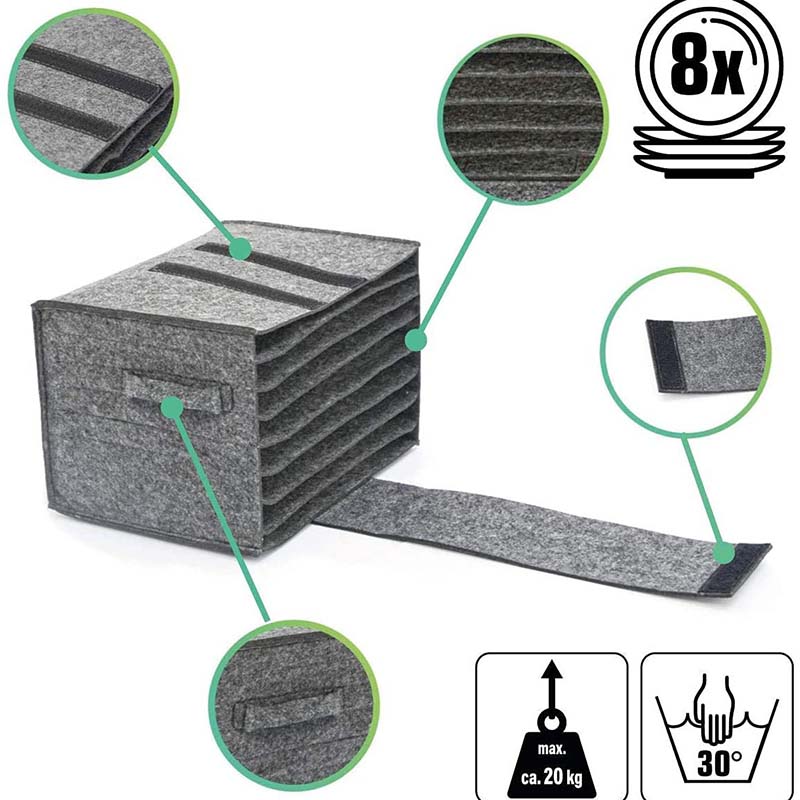 Войлочная доска, сумка для хранения тарелок и чашек, утолщенная стойка для походной посуды, контейнер для кухонного шкафа для автофургона, многослойная коробка для хранения тарелок