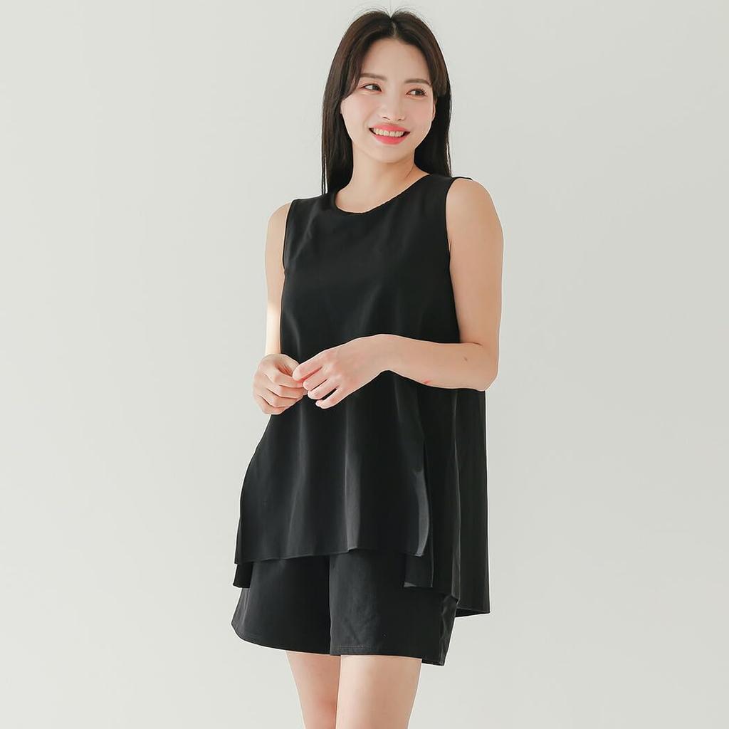 Женский купальник из двух частей Teddy, рашгард без рукавов и шорты, UPF 50+, размер M (9), Черный, hys3092