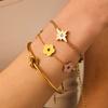 New Fashion High-grade Stainless Steel Colored Dopamine Flower Bracelet Octagram Bracelet for Women Does Not Fade