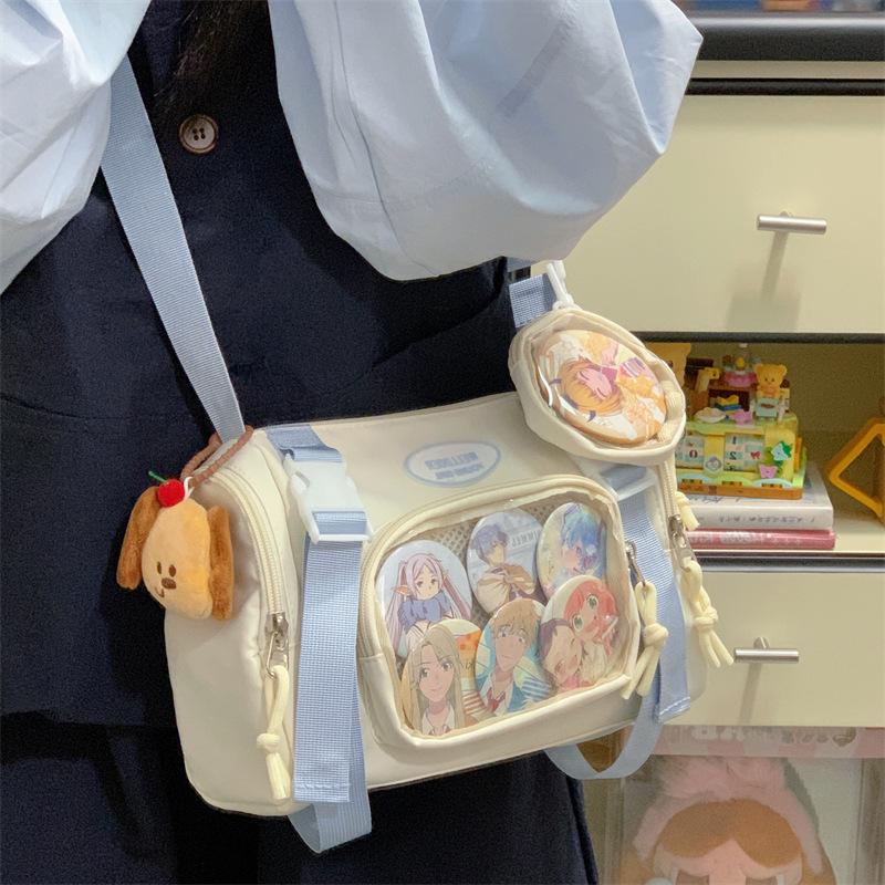 Japanese Niche Two-dimensional Transparent Pain Bag 10cm Baby Bag, Light Mobile Phone Bag, Student Class Messenger Bag