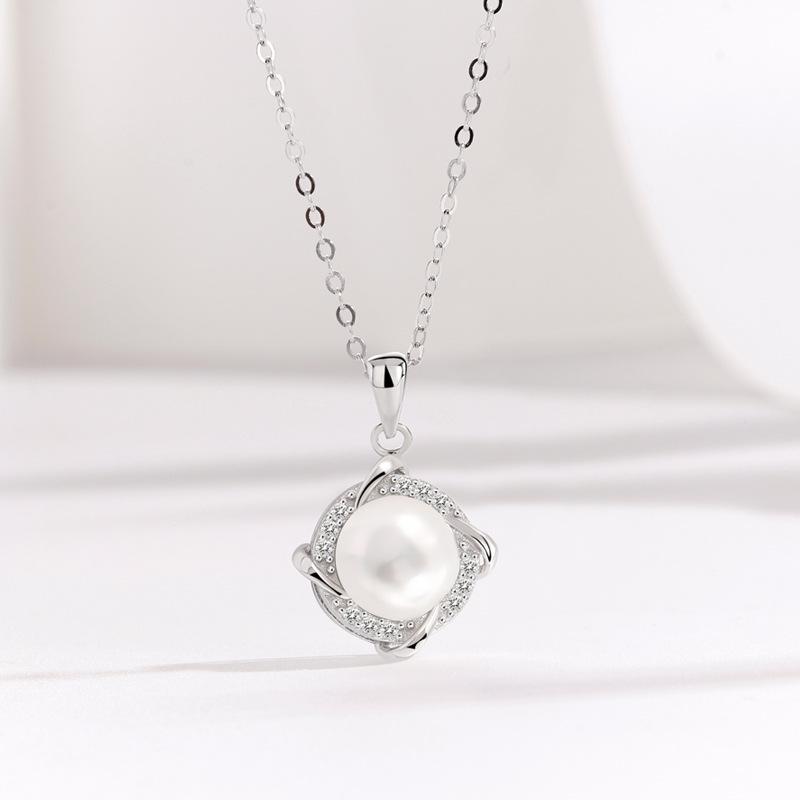 Женское модное элегантное ретро ожерелье с жемчугом в виде четырехлистного клевера-ветряной мельницы, ожерелье в стиле инс, легкая роскошь