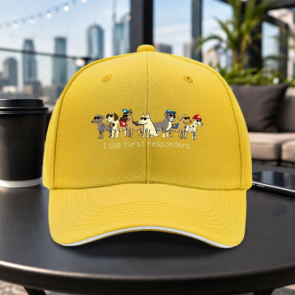 Dog First Responder Baseball Cap Unisex Adjustable Lightweight Casual Dad Hat For Travel Parties Daily Wear Multiple Colors
