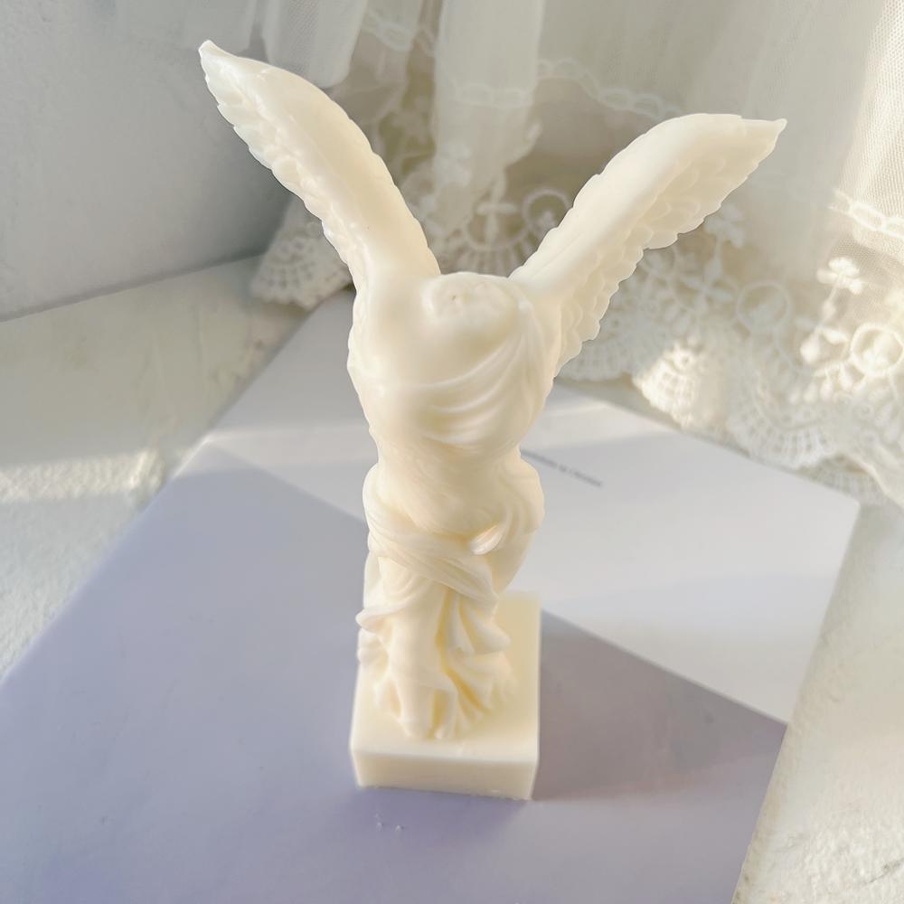 Samothrac Winged Victory Candle Mold Greek Statue Goddess Silicone Mold Winged Angel Figurine Sculpture Art Wax Candles Mould