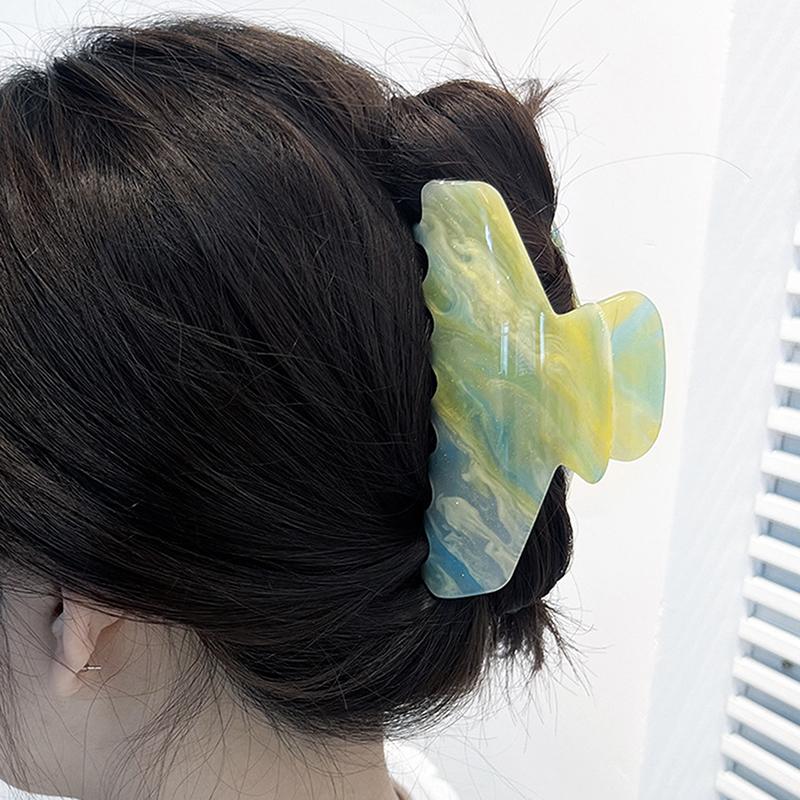 1 шт. Забавные заколки-крабы для волос, меняющие цвет под ультрафиолетом, большие красочные акриловые заколки-акулы, милые элегантные женские аксессуары для волос, подарок