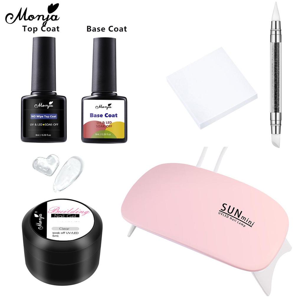 Monja Nail Art 3D скульптурный набор для моделирования УФ-гелевых ногтей, сушильная лампа для ногтей, двухсторонняя силиконовая ручка для резьбы, цветная бумажная основа, верхнее покрытие, инструменты для дизайна маникюра своими руками
