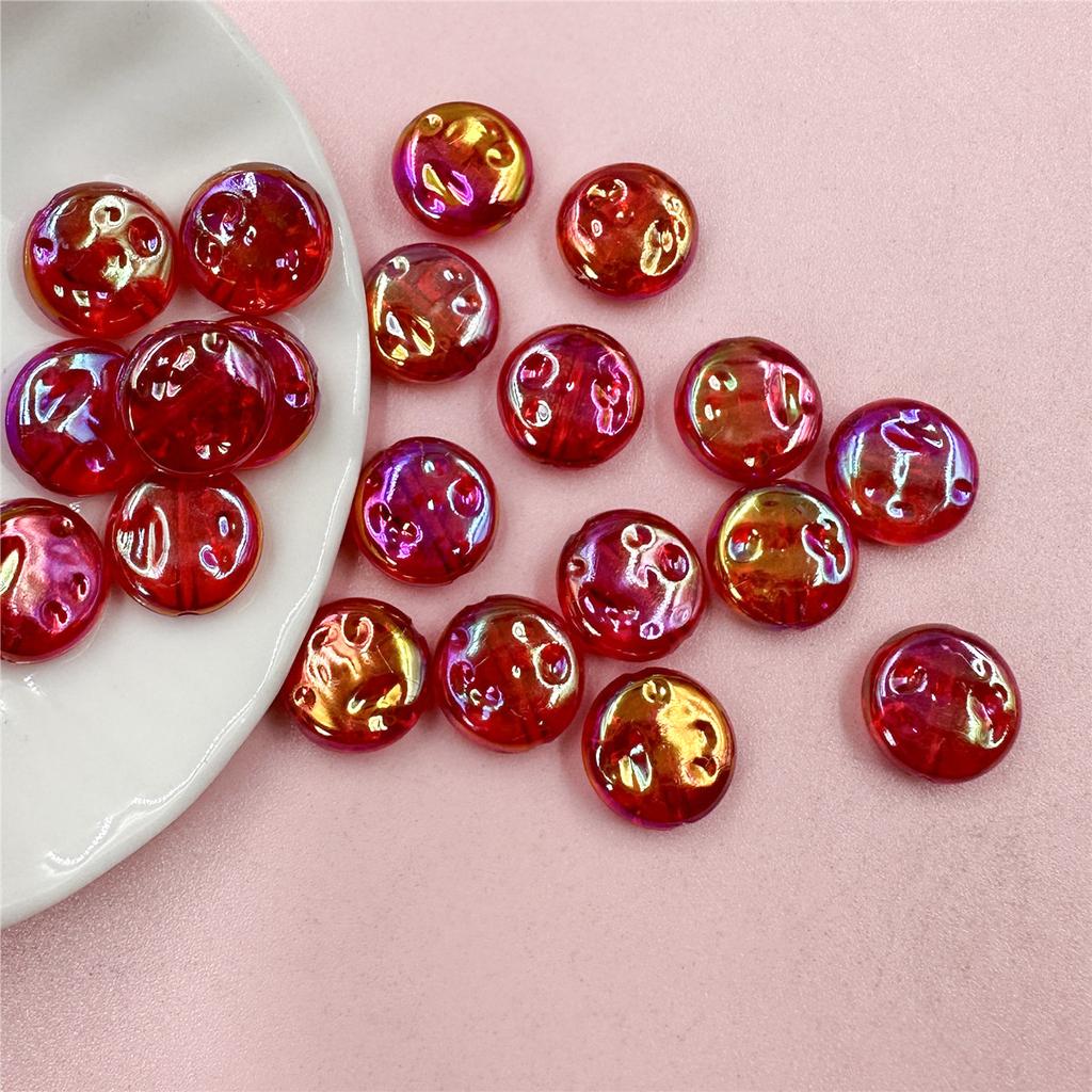 High Quality Mobile Phone Chain DIY Handmade Materials DIY Bracelet Multi-cut Round Loose Button Beads 12mm Acrylic Solid Color 20pcs