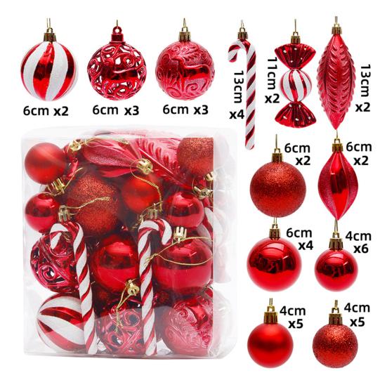 36/40/50 шт. набор рождественских шаров, красочные небьющиеся декоративные безделушки для рождественской елки, праздничные подвесные украшения со шнуром для домашнего магазина, витрины