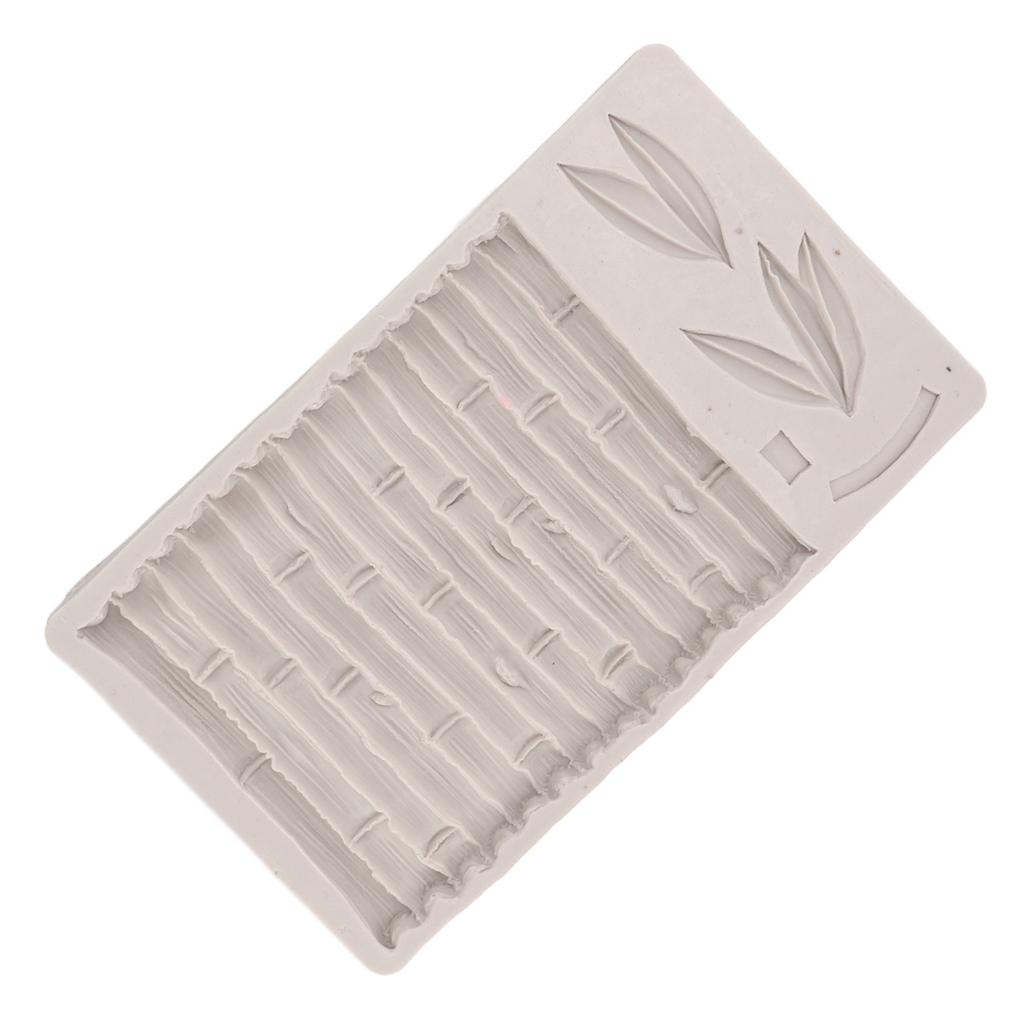 Silicone Mold Safe Elastic Grey Leaves Bamboo Design Tear Resistant Easy Demoulding DIY Baking Mold