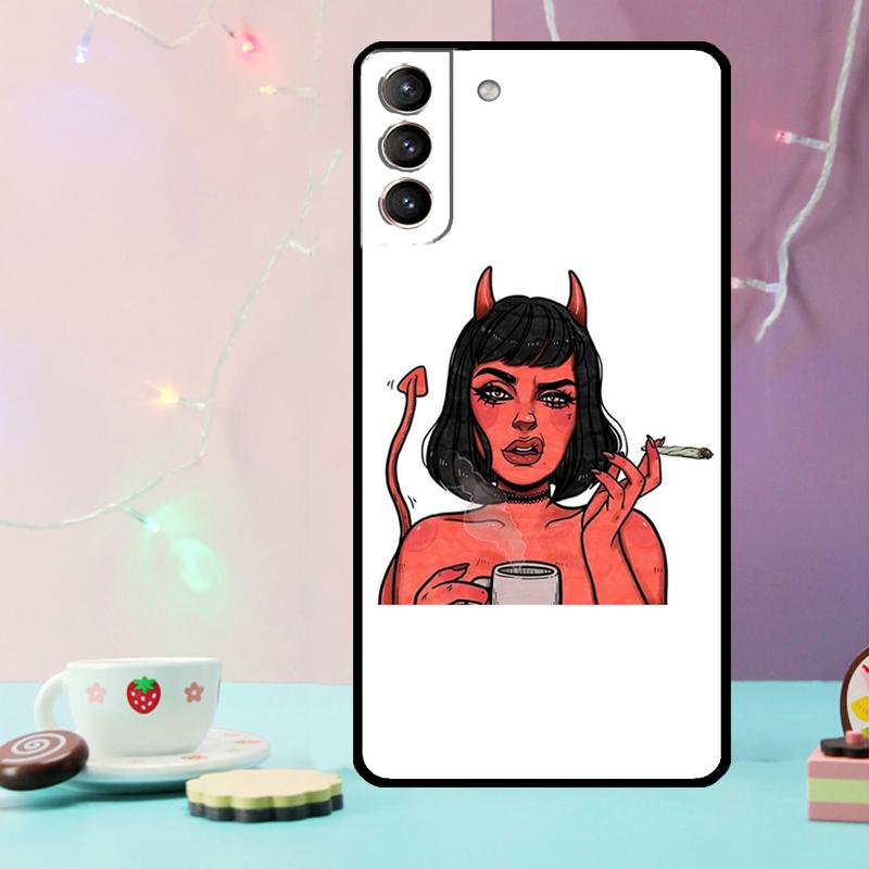 Чехол для телефона «Женщина-дьявол» для Samsung Galaxy S25 Ultra S20 S21 S22 S23 S24 Plus S9 S10 S24 FE S25 FE