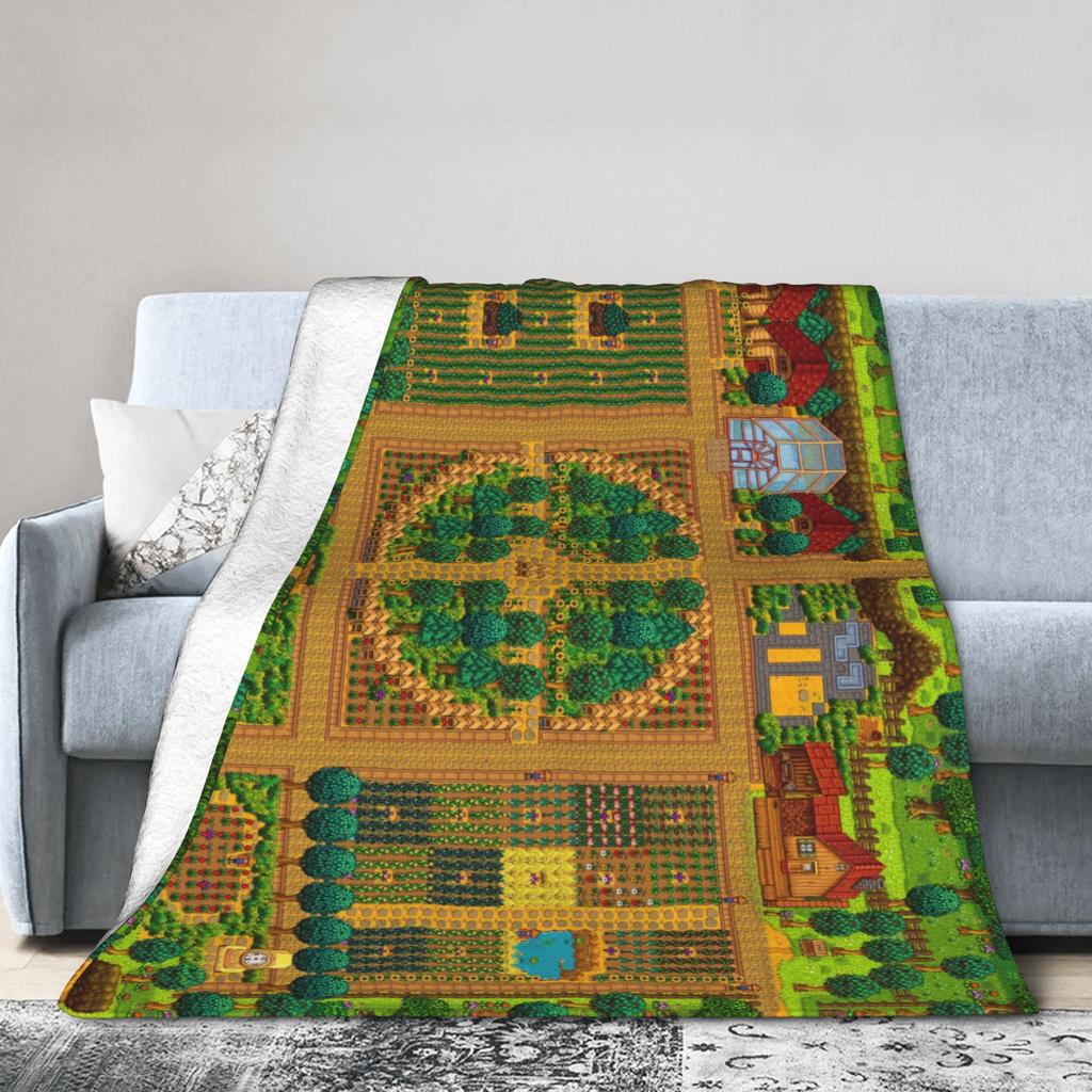 Фланелевые одеяла Stardew Valley Greenhouse Зимнее мягкое одеяло для детей и взрослых, для дивана, кресла, эстетичное покрывало, чехол для дивана