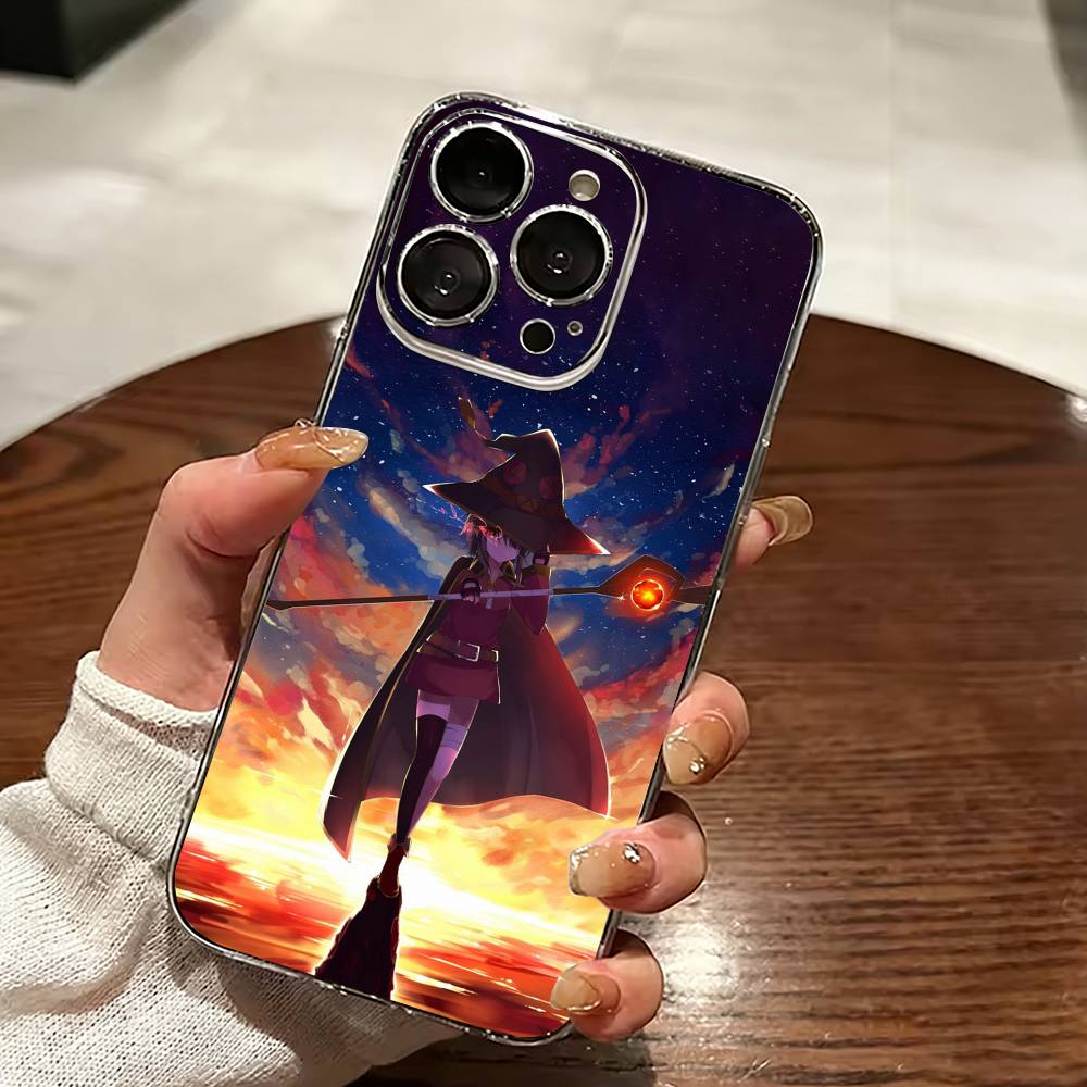 Чехол для телефона Megumin-n Аниме KonoSubaS-S Прозрачный Силиконовый Мягкий Для iPhone 17 16 15 14 13 12 11 Mini Pro Max Plus