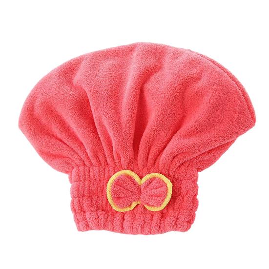 Hair Drying Hat with Elastic Band Super Absorbent Quickly Dry Thickened Less Frizz Bow Decor Hair-drying Cap Drying Head Wrap