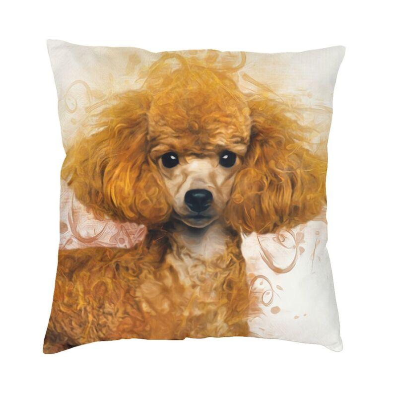 Роскошный чехол для подушки с изображением пуделя 50*50 см, полиэстер, наволочка для любовника собак, постельные принадлежности, диван, наволочка