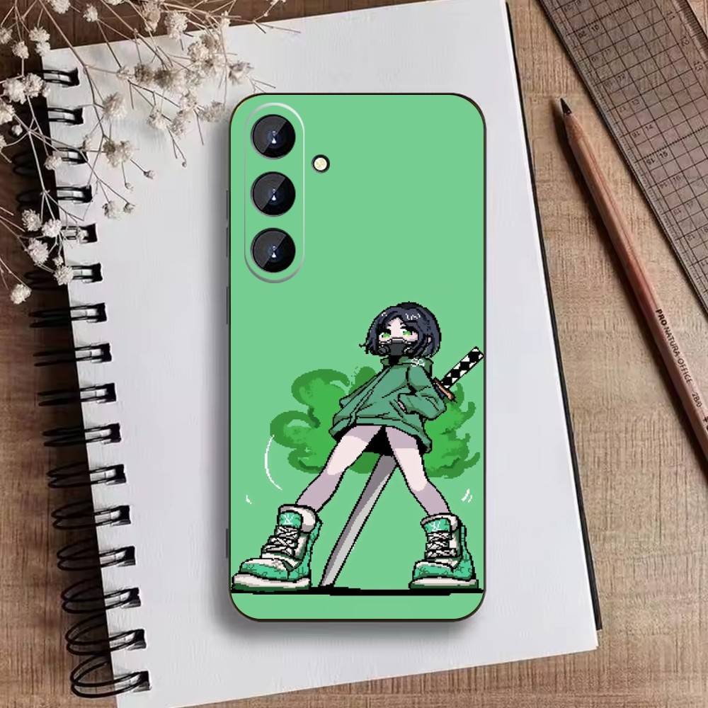 Cute Trendy Wuxia Phone Case For Samsung Galaxy A73,21,22,32,71,53,52,51,80,5G Soft Black Cover