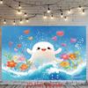 2D Cartoon Seal Ocean Backdrop Kids Birthday Party Banner